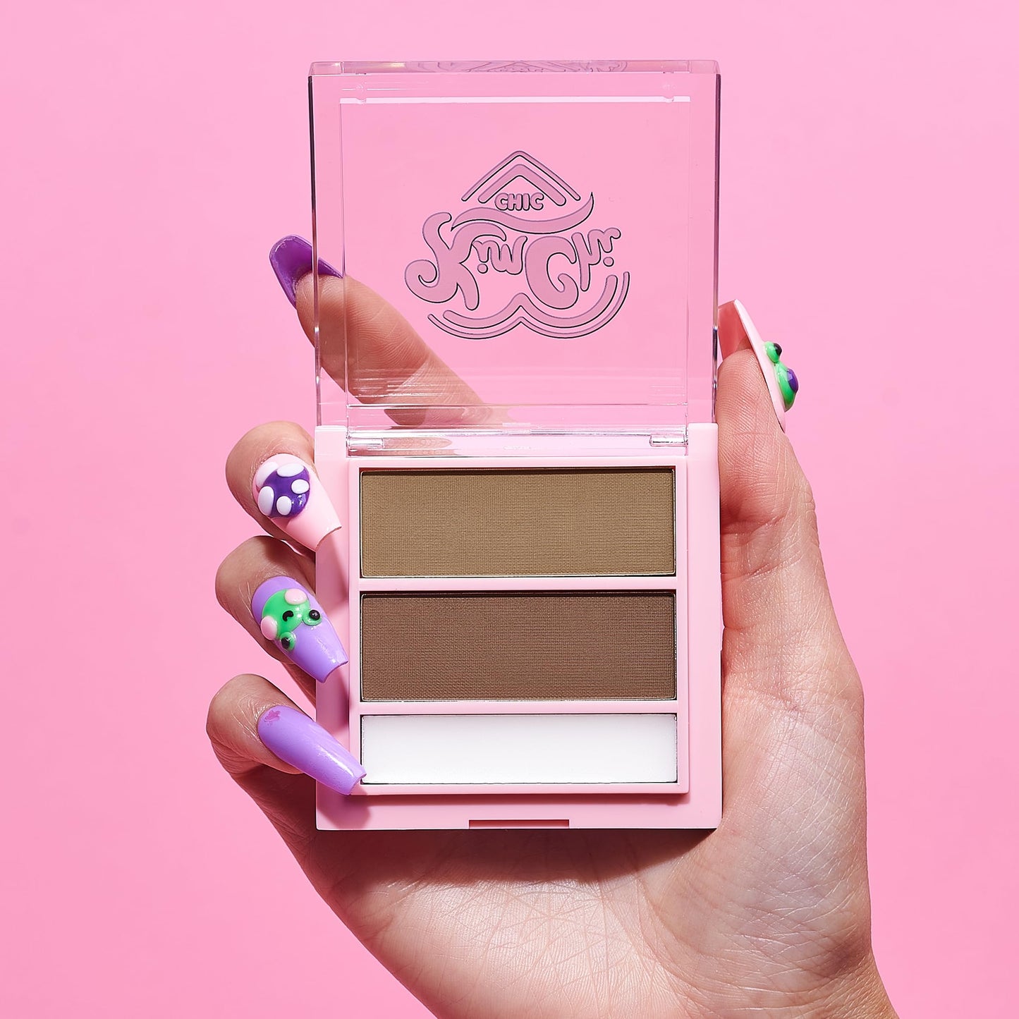 KimChiChic Beauty Kimbrowly Eyebrow Powder Duo with Brow Wax – Natural Looking Brows, 3D Effect, Cruelty Free, Light H 0.27oz