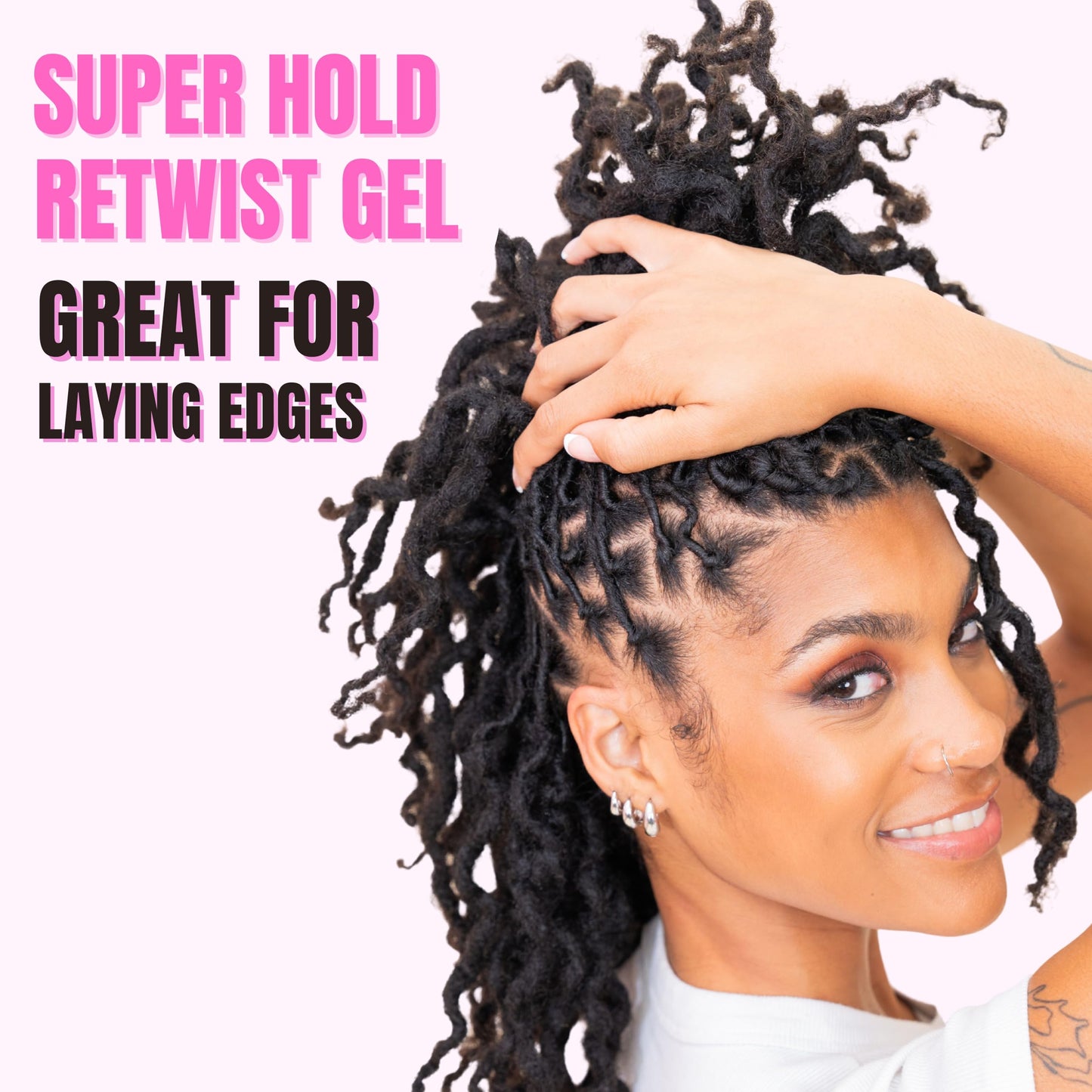 NappStar Super Hold Retwist Gel, Strong Hold for Locs and Edges, Non-Flaking, 16 Fl Oz