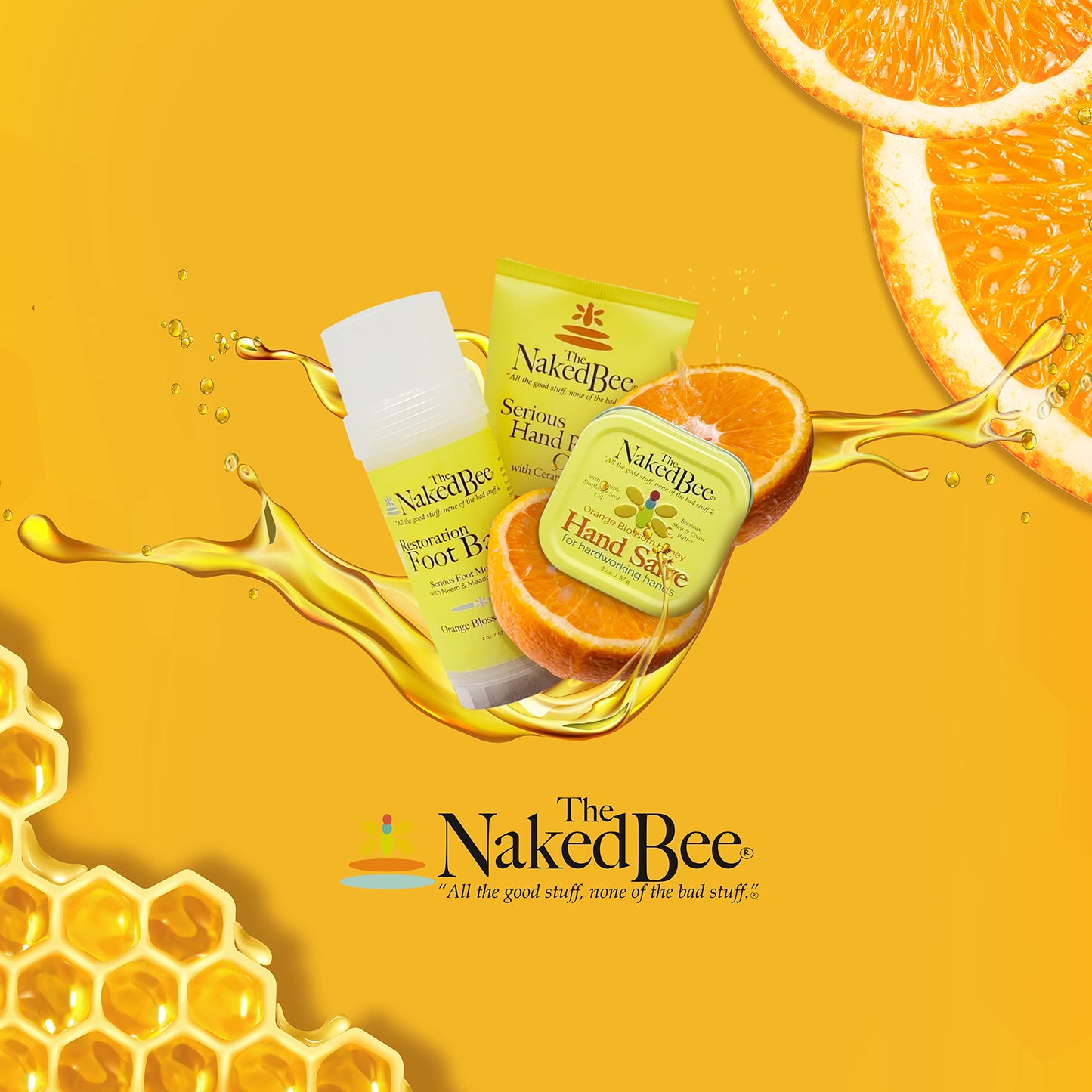 The Naked Bee Orange Blossom Honey Hand Salve (1.5 Oz) - 3 Pack
