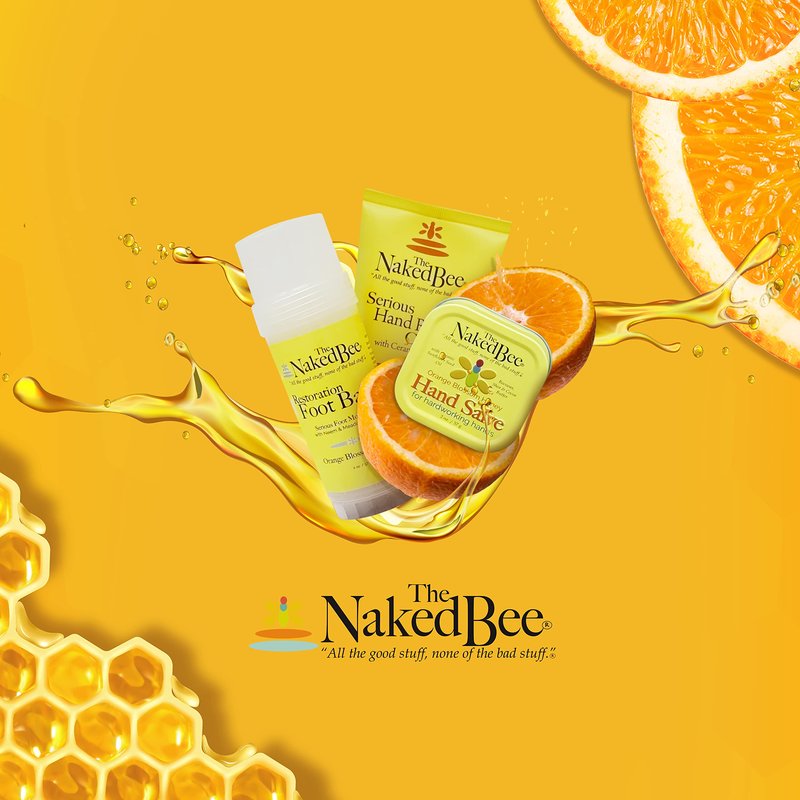 The Naked Bee Orange Blossom Honey Hand Cream (3.25 oz) Intensive Nourishing Cream for Smoother and Softer Hand - Deep Moisture and Repair for Dry Skin