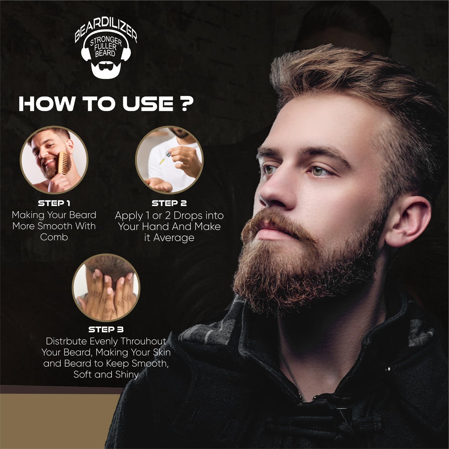 Beardilizer Choco Swag Beard Oil for Men - 100% Natural Growth Oil & Conditioner with Argan, Jojoba & Vitamin E – Softening, Moisturizing for Soft, Healthy Beard – 4 Oz
