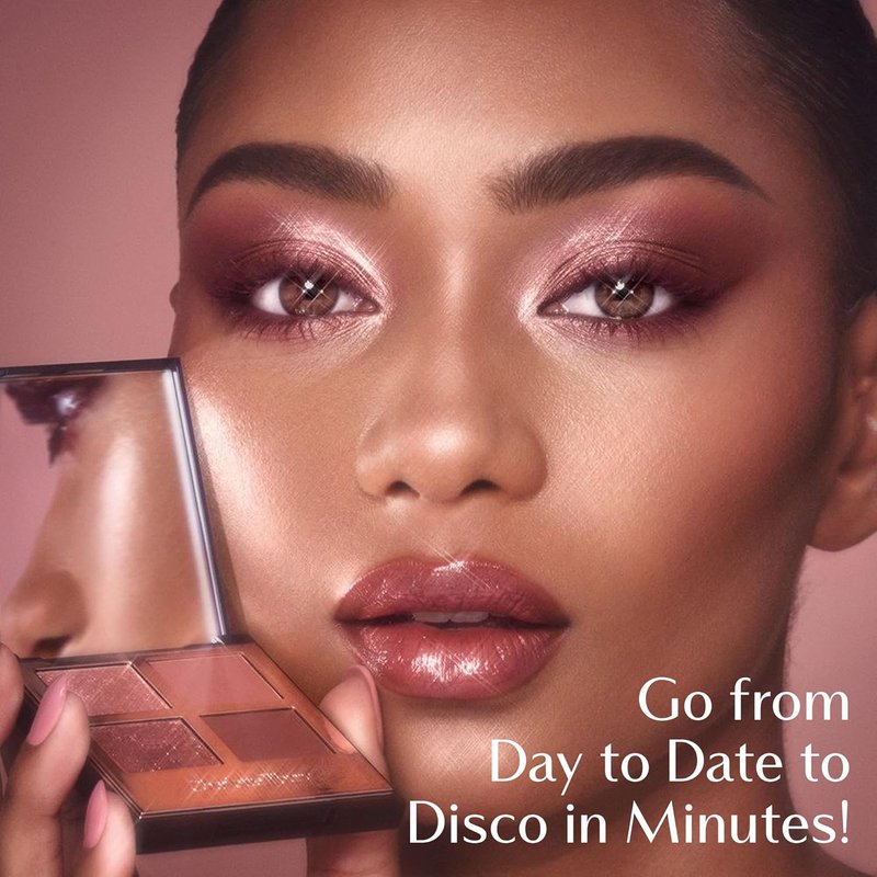 Charlotte Tilbury Luxury Eyeshadow Palette - Shimmer, Metallic & Satin Matte Quad with 4 Complementary Shades