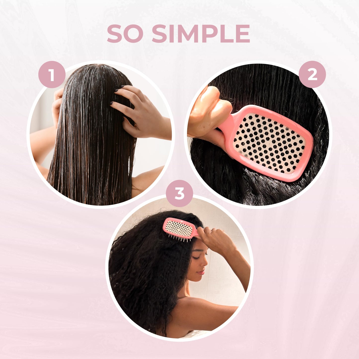 FHI Heat UNbrush Detangling Brush for Pain-Free Brushing on All Wet or Dry Hair Types — Durable DuoFlex Anti-Static Bristles, Lightweight Handle, Vented Hair Brush, Rose Dark Pink