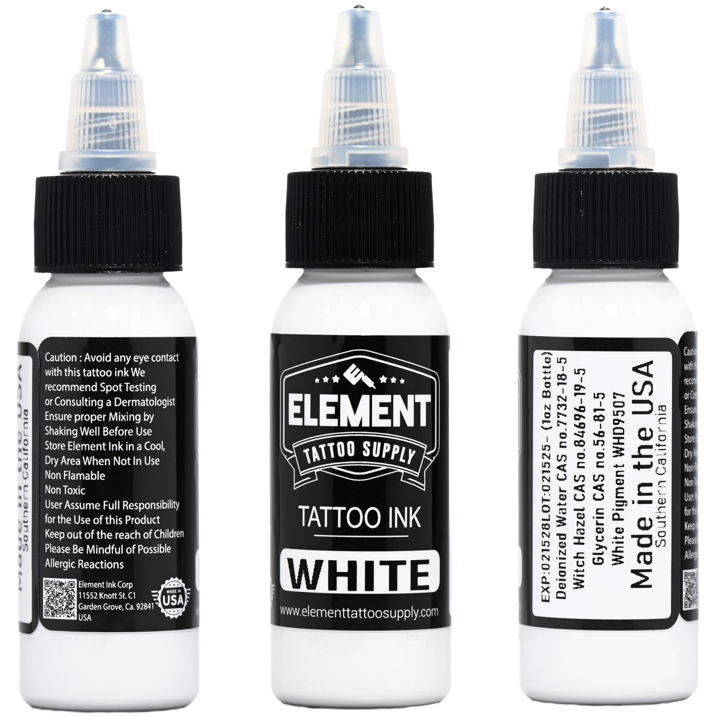Element Tattoo Supply Greywash Tattoo Ink Set Light Medium Dark Blend Nighthawk Black Element White Formula for Shading Outlining Mixing Tattoo Work 1oz Bottle 5 Bottles