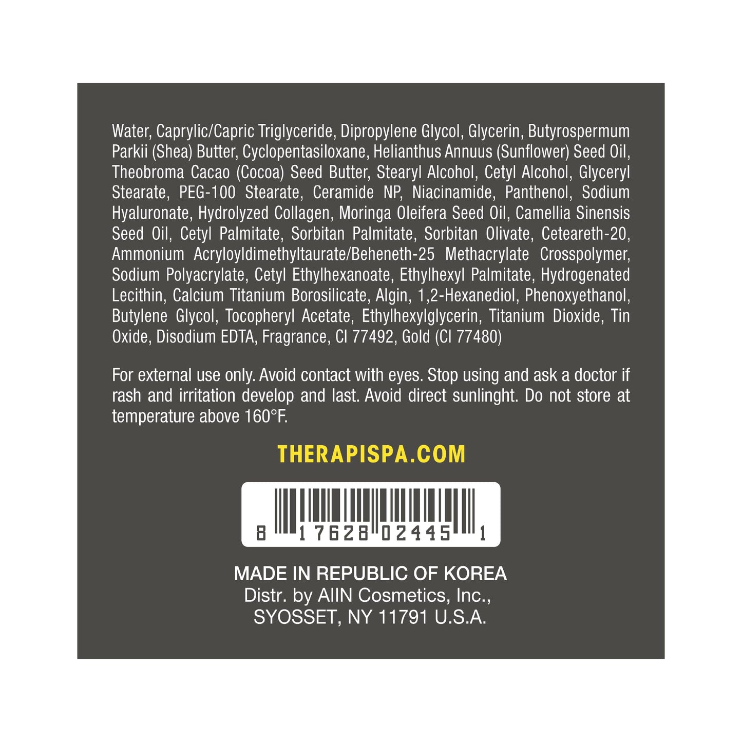 THERAPISPA Moisturizing Body Butter – Rich Body Cream with Shea Butter, Ceramides, Collagen & Vitamin B5 to Repair & Soften Dry, Cracked Skin (Gold, 7.0 fl oz)