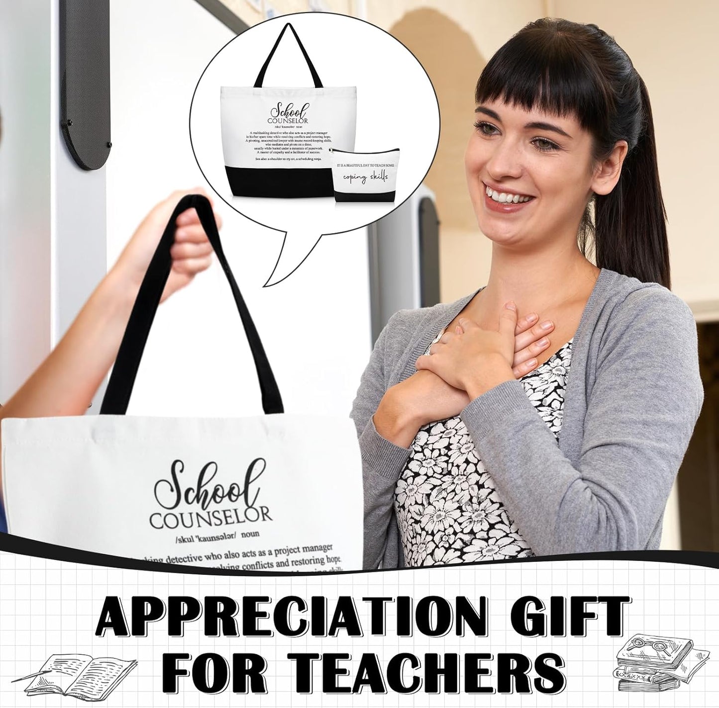 Guidance Counselor Gift - Canvas Tote Bag for School Counselors | Graduation Appreciation