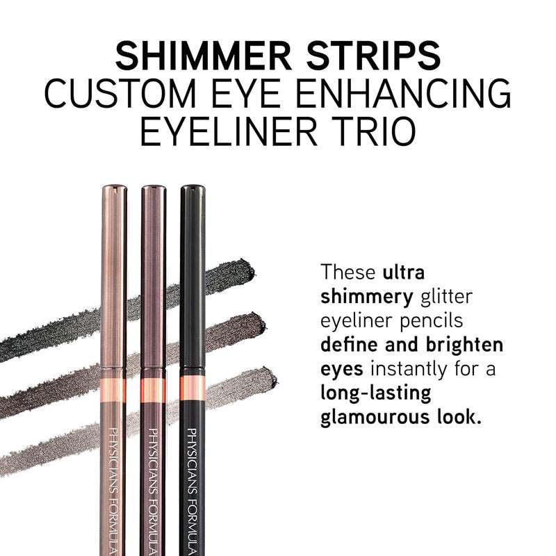Shimmer Eyeliner Pencil Set - Custom Eye Enhancing Trio | Black, Dark Brown, Brown