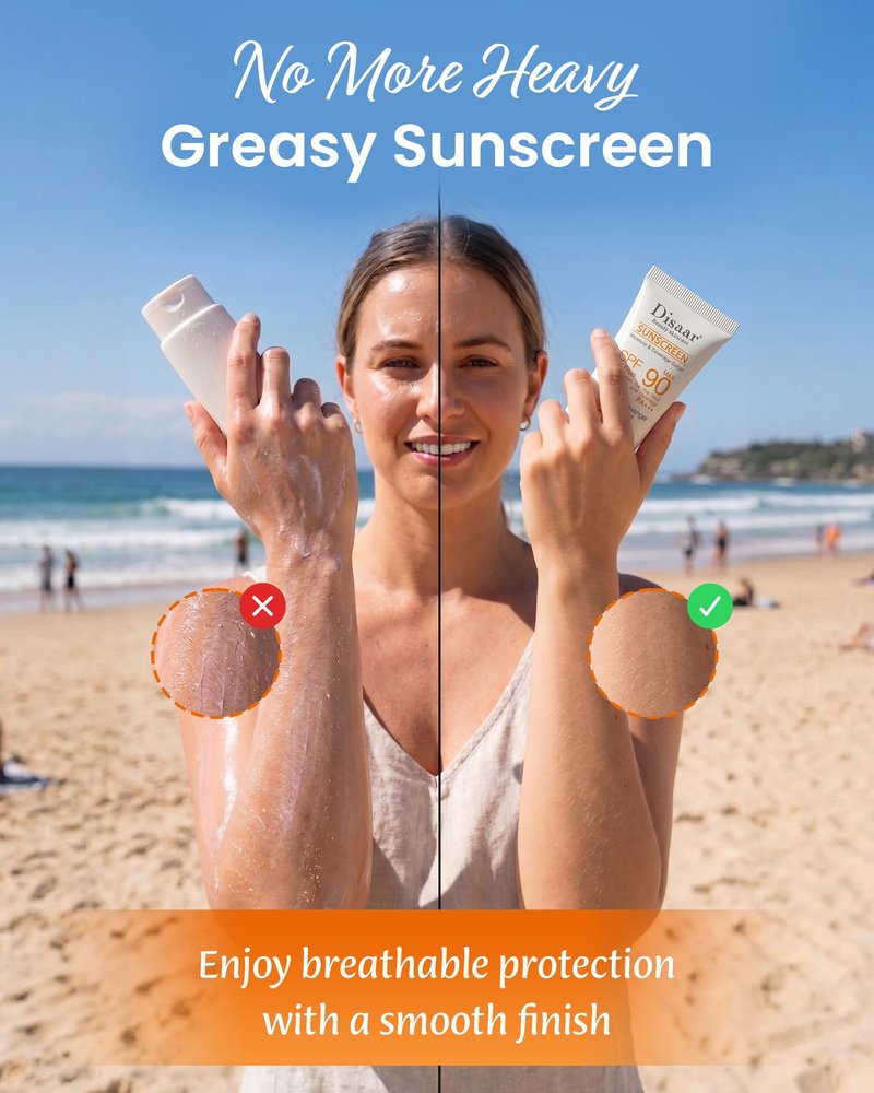 Disaar Beauty Sunblock Cream – Oil-Free SPF Protection for Face & Body, Lightweight Daily Sunscreen with Non-Greasy Finish