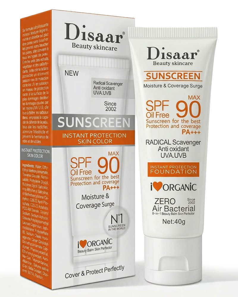 Disaar Beauty Sunblock Cream – Oil-Free SPF Protection for Face & Body, Lightweight Daily Sunscreen with Non-Greasy Finish