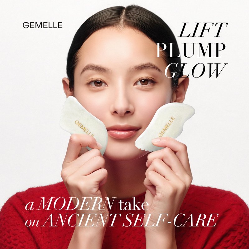 GEMELLE White Jade Gua Sha Tool – 10x Award-Winning Face & Body Sculpting Stone with 5-Edge Design for Lymphatic Drainage, Puffiness & Jawline – Premium Gift for Women, Glow-Boosting Natural Ritual