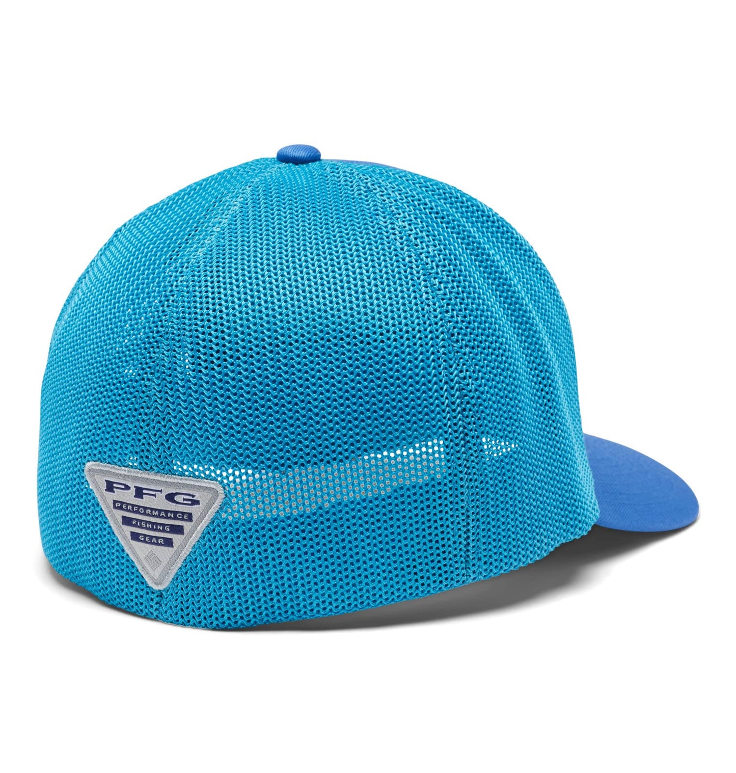 Columbia Unisex PFG Logo Mesh Ball Cap - High Crown, Vivid Blue, XX-Large