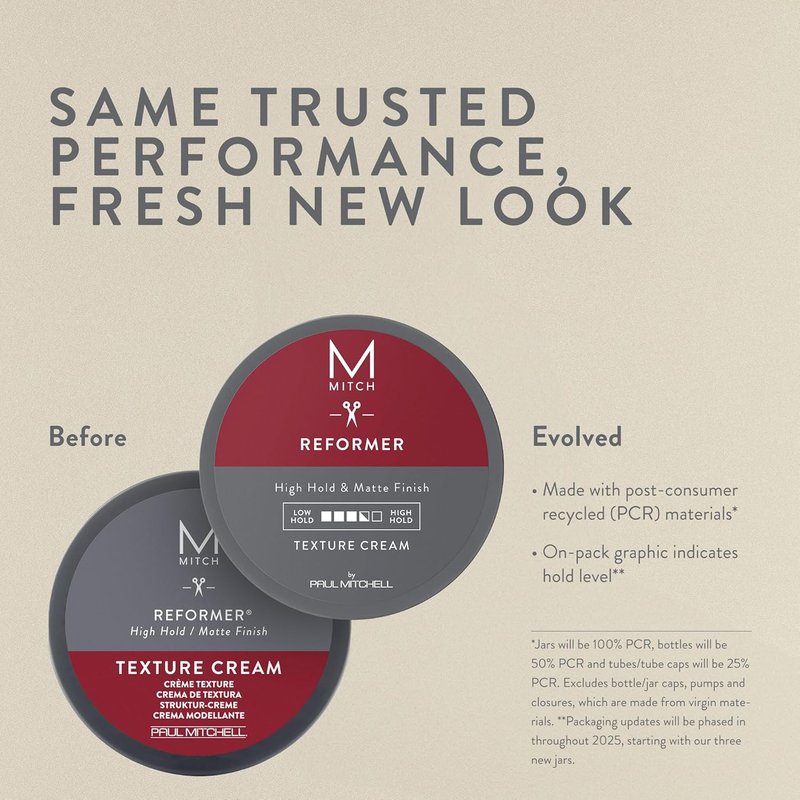 Mitch Reformer Texture Cream for Men - High Hold Matte Finish | 3 oz - Ideal for Fine to Medium Hair