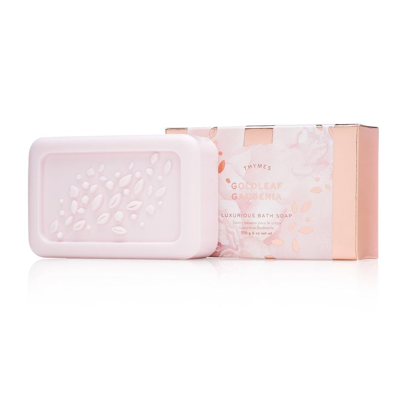 Thymes Goldleaf Gardenia Bath Soap - Luxurious Floral Scent - 6 oz Bar