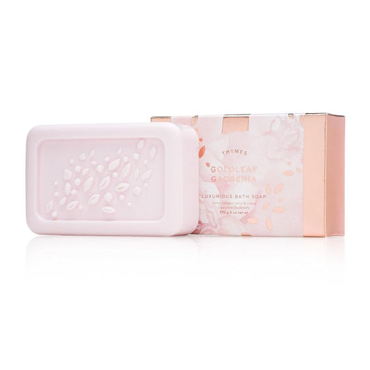 Thymes Goldleaf Gardenia Bath Soap - Luxurious Floral Scent - 6 oz Bar