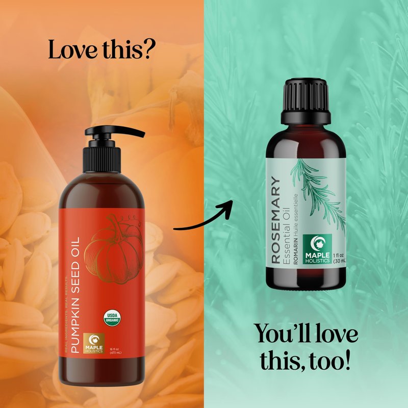 Pumpkin Seed Oil Organic Certified - 100% Pure Organic Pumpkin Seed Oil for Hair and Anti Aging Face Oil - USDA Organic Hair Oil for Dry Hair and Volume - Virgin Cold Pressed & Unrefined (16oz)