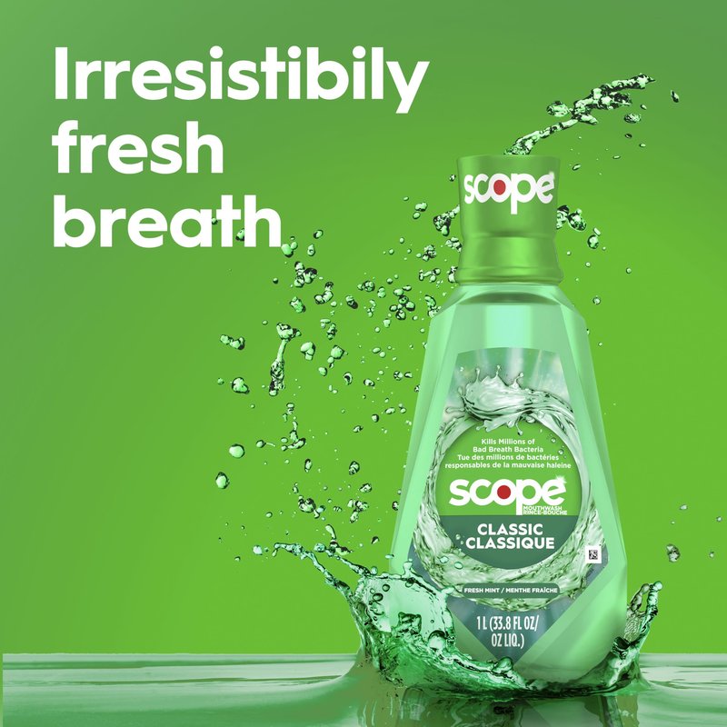 Crest Scope Classic Mouthwash, Original Formula, 500 Ml, 4 Count