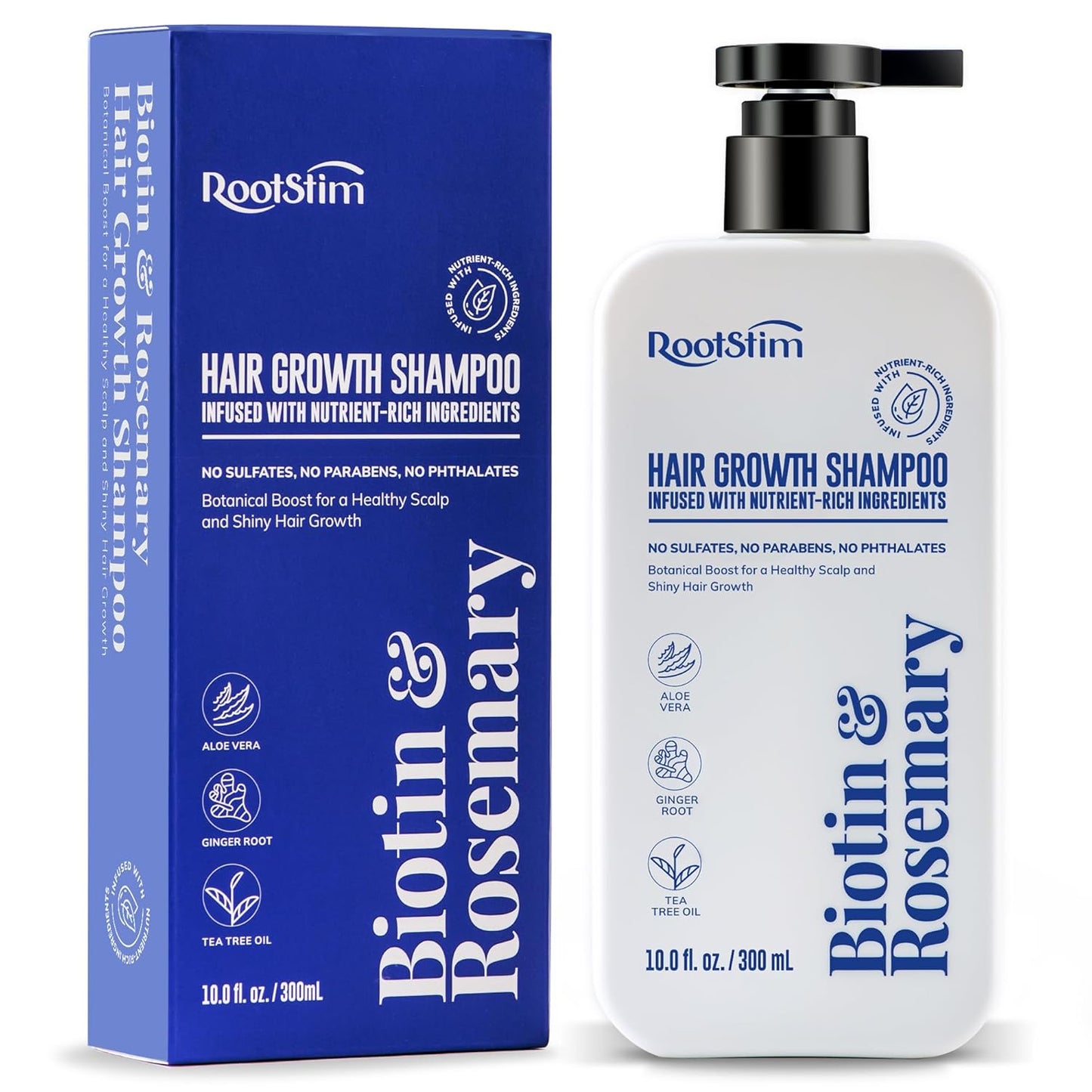 Biotin & Rosemary Shampoo for Hair Growth - Natural Thinning Hair Treatment | Sulfate-Free 10 fl oz