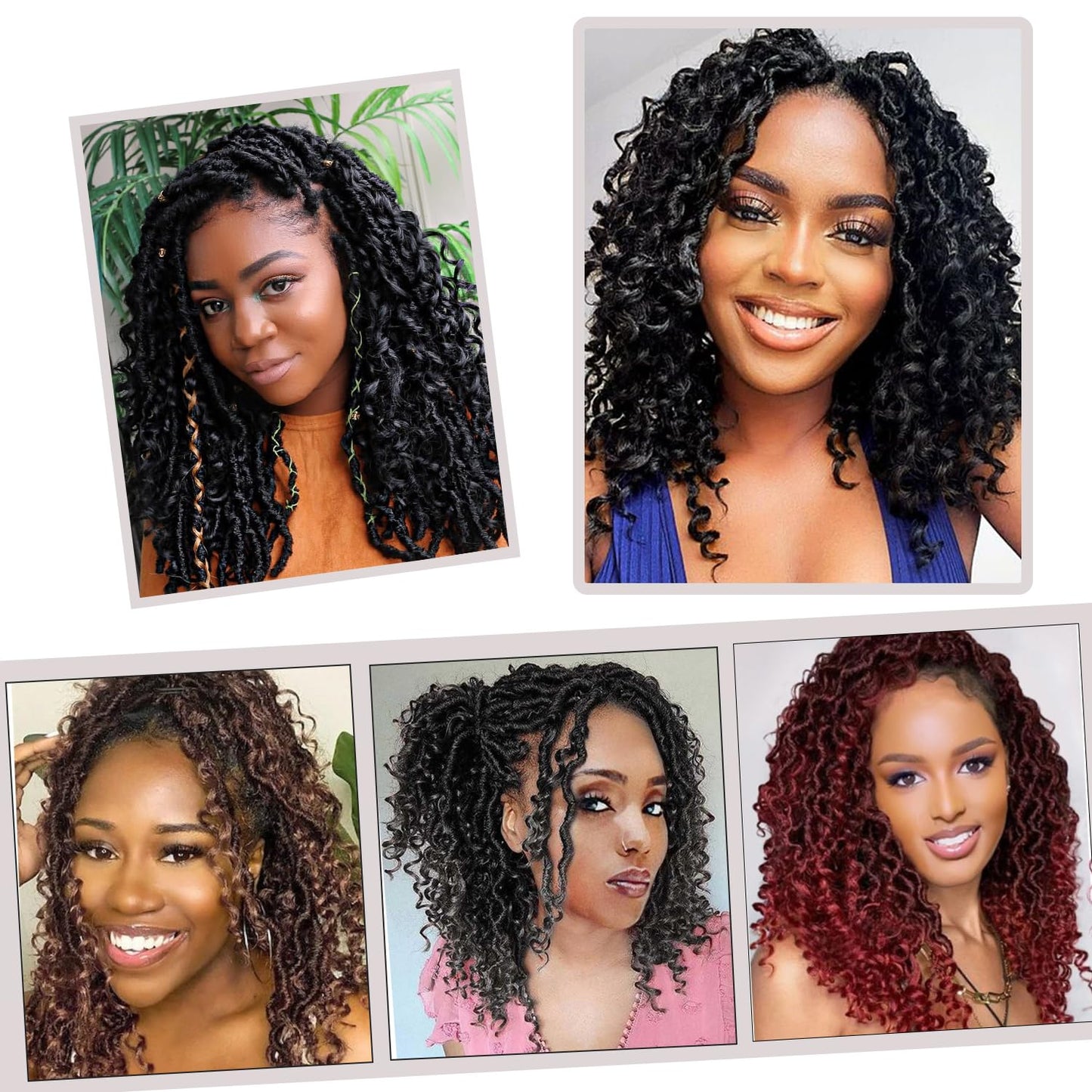 Vemet Goddess Locs Crochet Hair 8 Inch 9 Packs Faux Locs Synthetic Crochet Hair, Boho Style Pre looped crochet with Curly Ends 1B