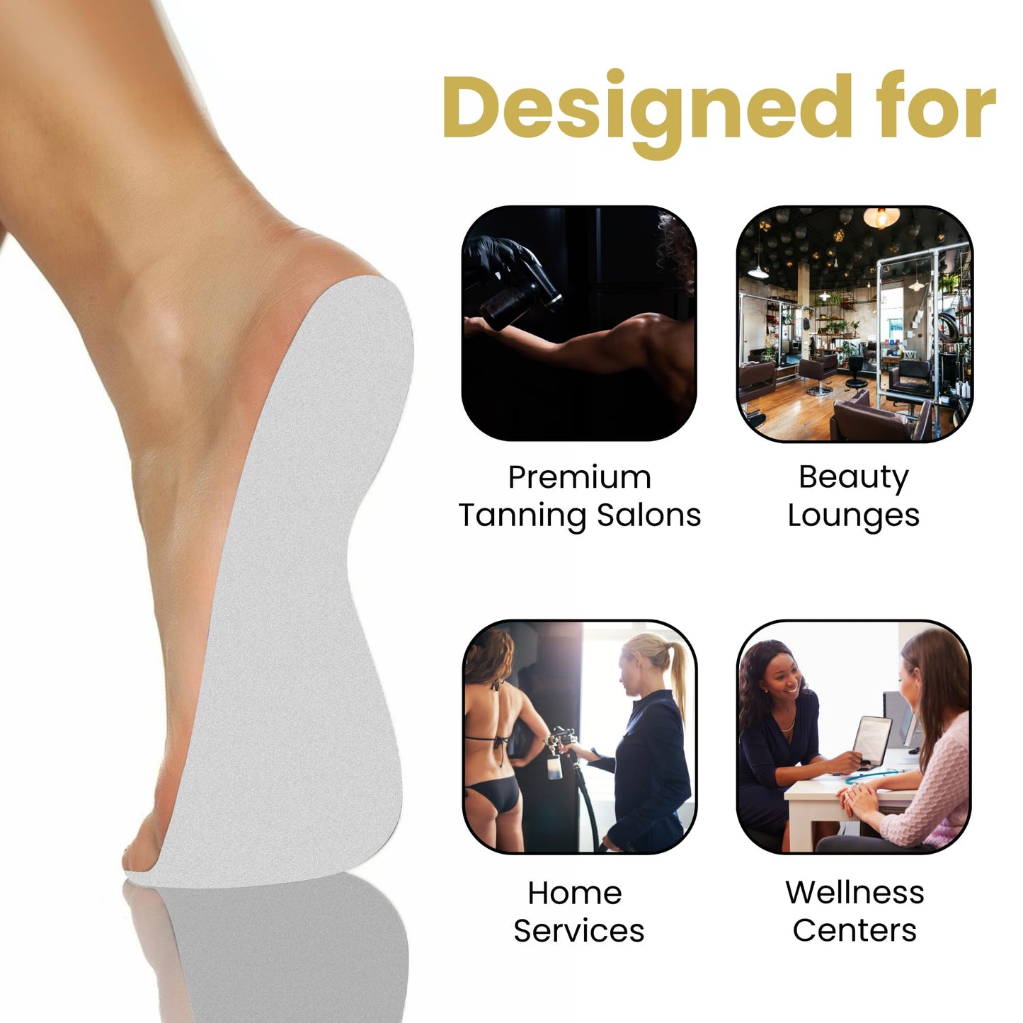 60Pairs(120Feets) Premium Disposable Spray Tanning Fee Stick On Sole Protector for Sunless Tanning