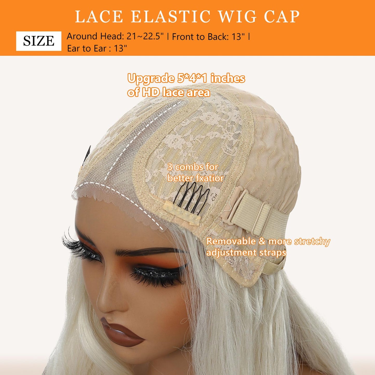 Sarensall Platinum Blonde Wigs for Women Glueless Lace Hairline Synthetic Lace Front Wigs for Daily Party Cosplay Use 24 Inch