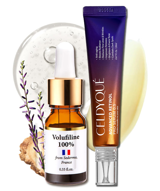 100% Pure Volufiline Concentrate & Advanced Retinol Pro Serum 0.5 - Firming Anti-Wrinkle and Radiance-Boosting w/Centella Asiatica Niacinamide Hyaluronic Acid for Mature Skin Korean Skincare