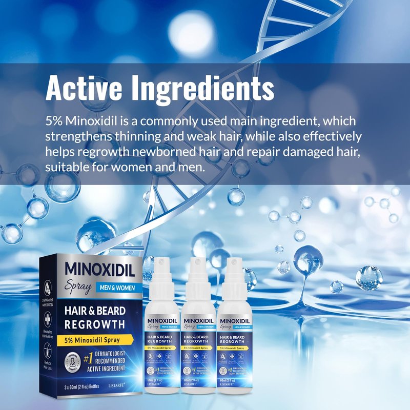 5% Minoxidil Spray 3PCS, Minoxidil for Men Hair and Beard, Minoxidil for Women Hair Growth, Minoxidil for Men Hair Growth.