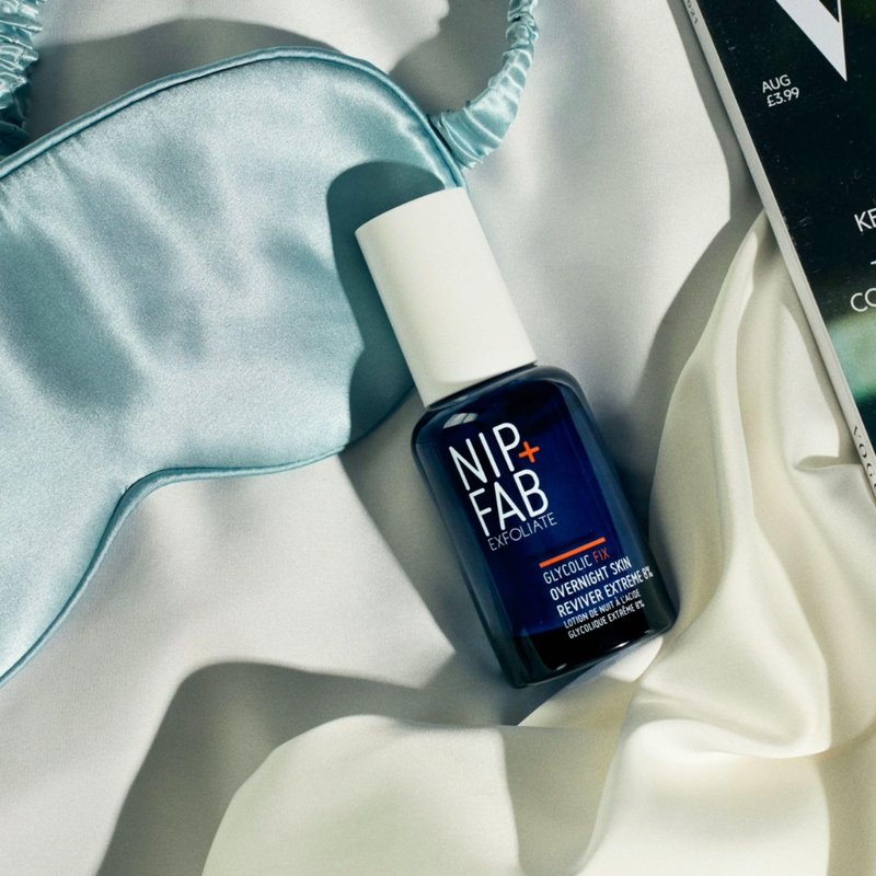 Nip+Fab Glycolic Fix Overnight Skin Reviver Extreme 8% (1.7 fl oz) – High Potency AHA Facial Peel with Salicylic Acid & Hyaluronic Acid – Resurfacing Night Treatment for Radiance & Glow