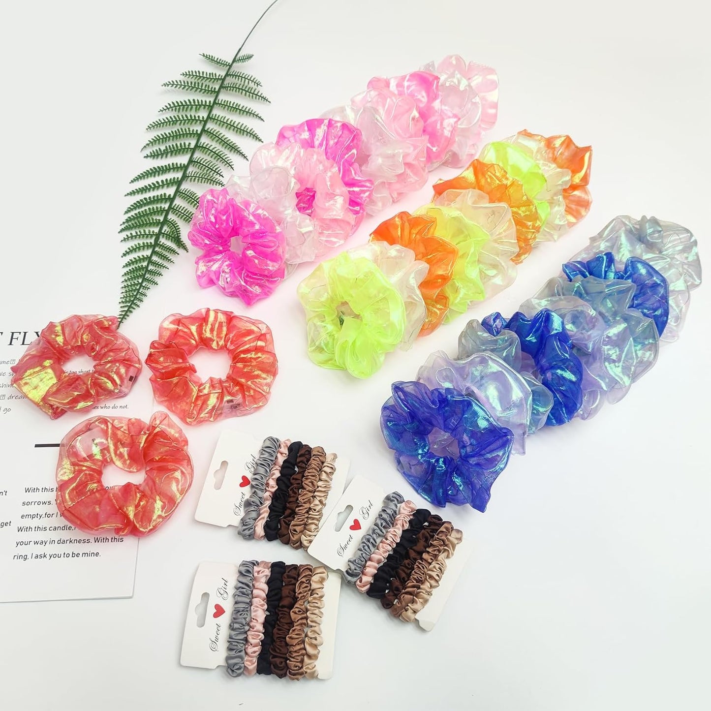 Light Up Scrunchies - 30 Pcs LED Glow in the Dark Hair Ties | Satin Elastic for Parties & Festivals