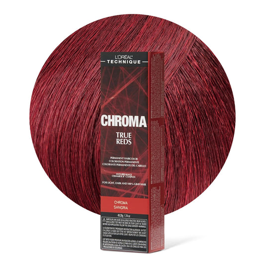 L'Oréal Technique Chroma True Reds Permanent Hair Color - Red Dye For Long-Lasting Color, For Light, Dark and Gray Hair, Sangria