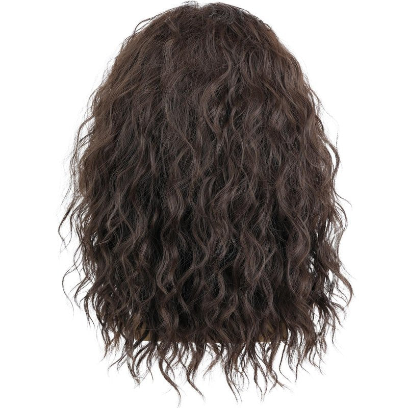 Deifor Mens Brown Wavy Wig - Medium Length Natural Look Middle Part Heat Resistant Synthetic Hair for Men Costume, Cosplay, Halloween Party