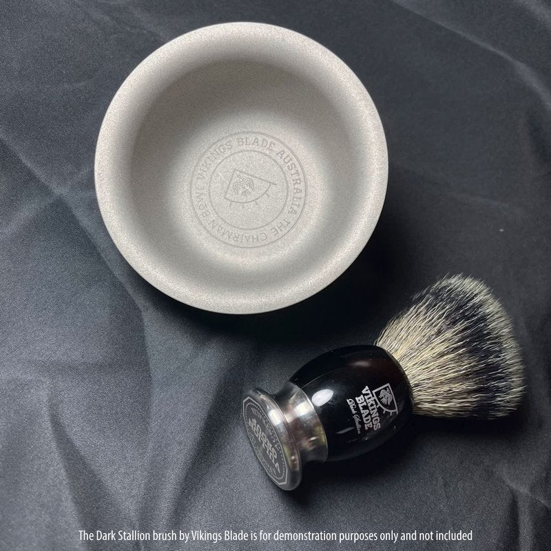 Vikings Blade Luxury Shaving Soap Bowl - Sandblasted Steel for Thick Lather | Unbreakable & Tactile Texture, 3" Diameter