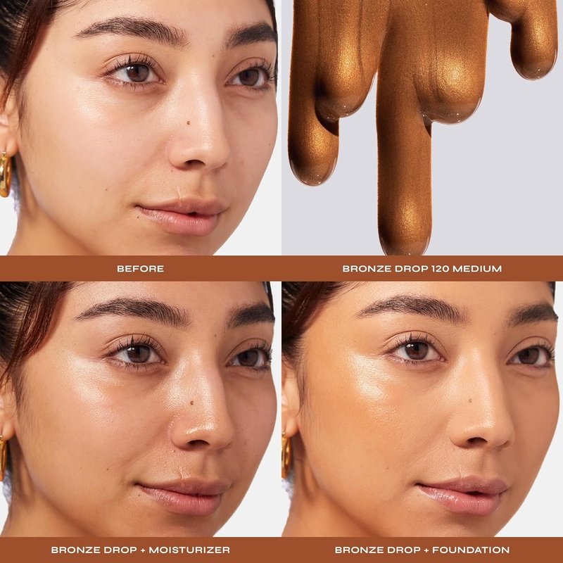 Milani Bronzer - Sun Kiss Bronzing Drops | Weightless Liquid Bronzer with Hydration & Peptides - Medium