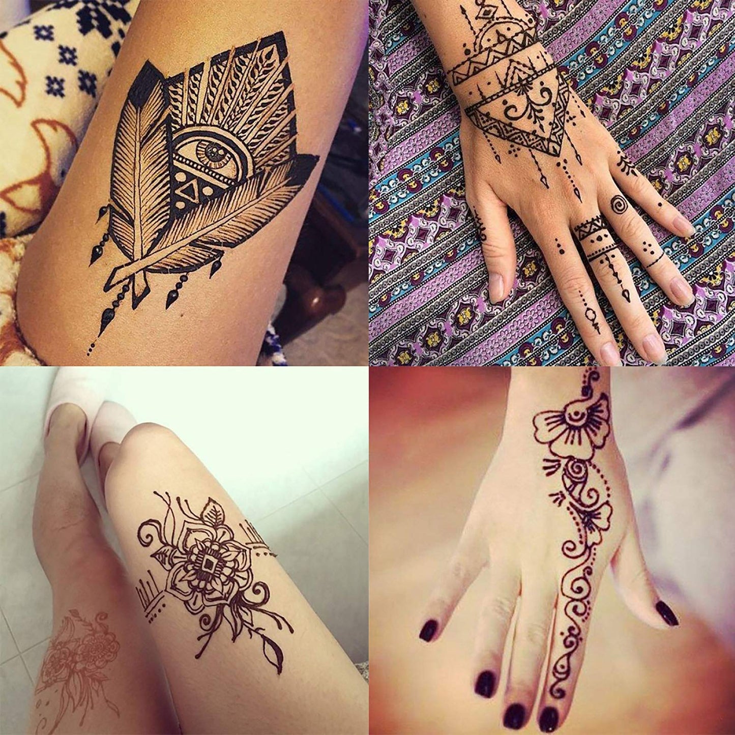Temporary Tattoos Kit, Yomagine Semi Permanent Tattoo Ink, DIY Fake Freckles Temporary Tattoos for Women Men Teen, Summer Trend Freehand Ink with 78 Pcs Tattoo Stencils, Jagua Gel - Full Kit 5 Bottles