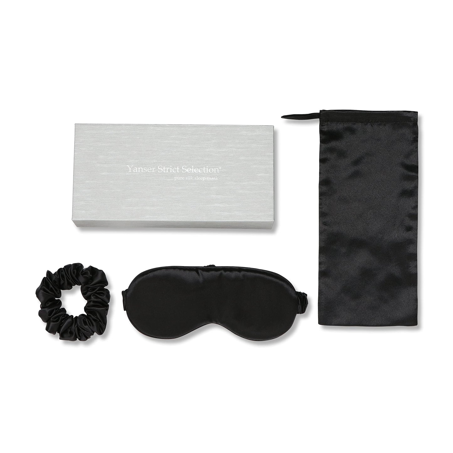 Silk Hair Scrunchies for Hairs Ties for Hair with 22mm 6A Grade Silk Sleep Mask Gift Pack Set - 100% Mulberry Silk Eye Mask with Silk Scrunchies Hair Ties Accessories