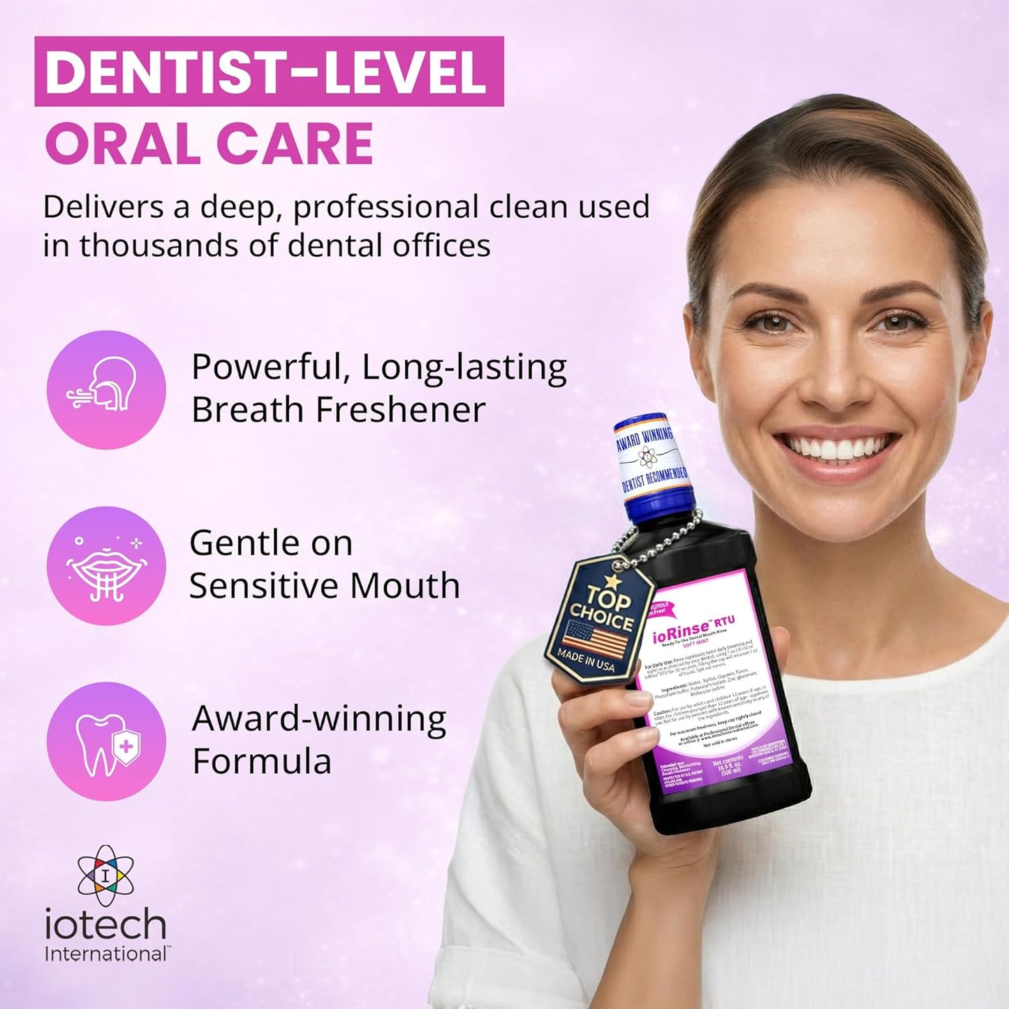 Professional Strength ioRinse RTU - Powerful Breath Freshener | Soft Mint, 16.9 oz