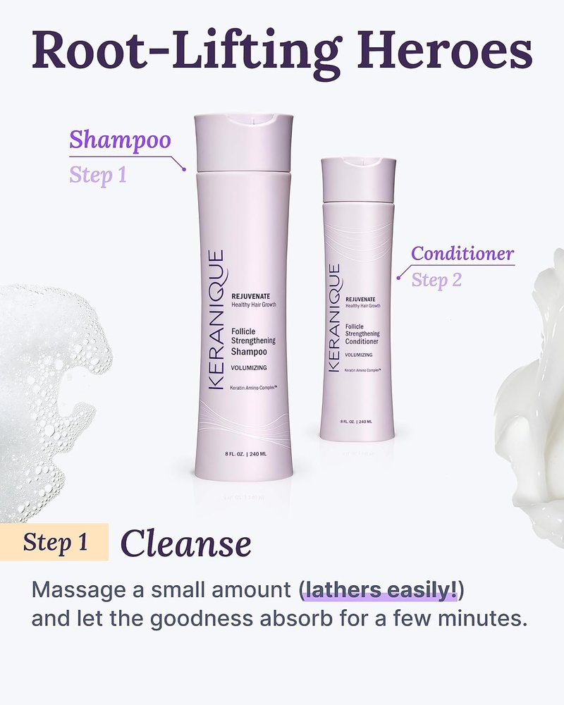 Keranique Volumizing Shampoo for Thinning Hair Support | Keratin & Biotin Formula, 4.5 Oz