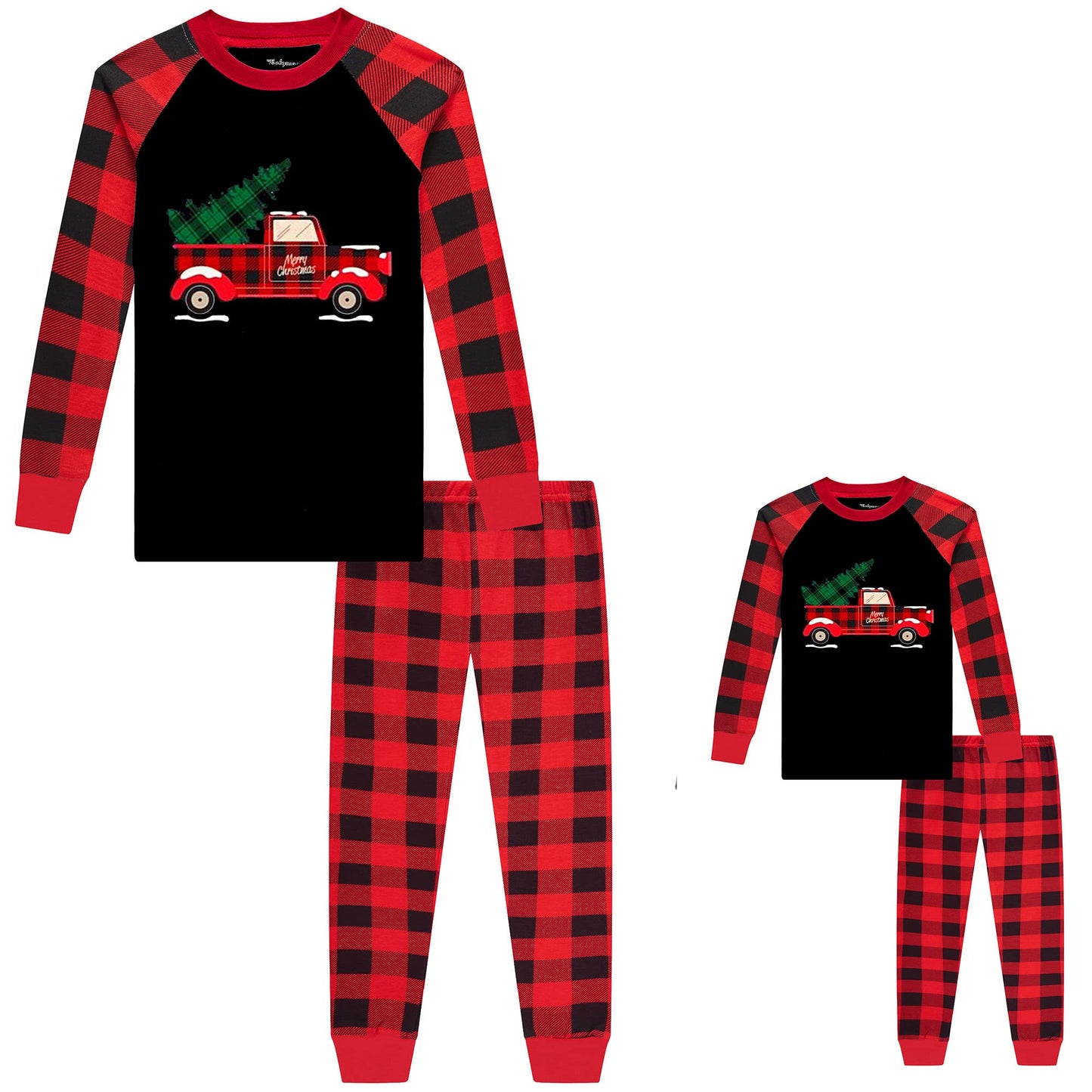 Babyroom Girls Matching Doll&Toddler 4 Piece Cotton Pajamas Toddler Christmas Reindeer Size 2 Blue …