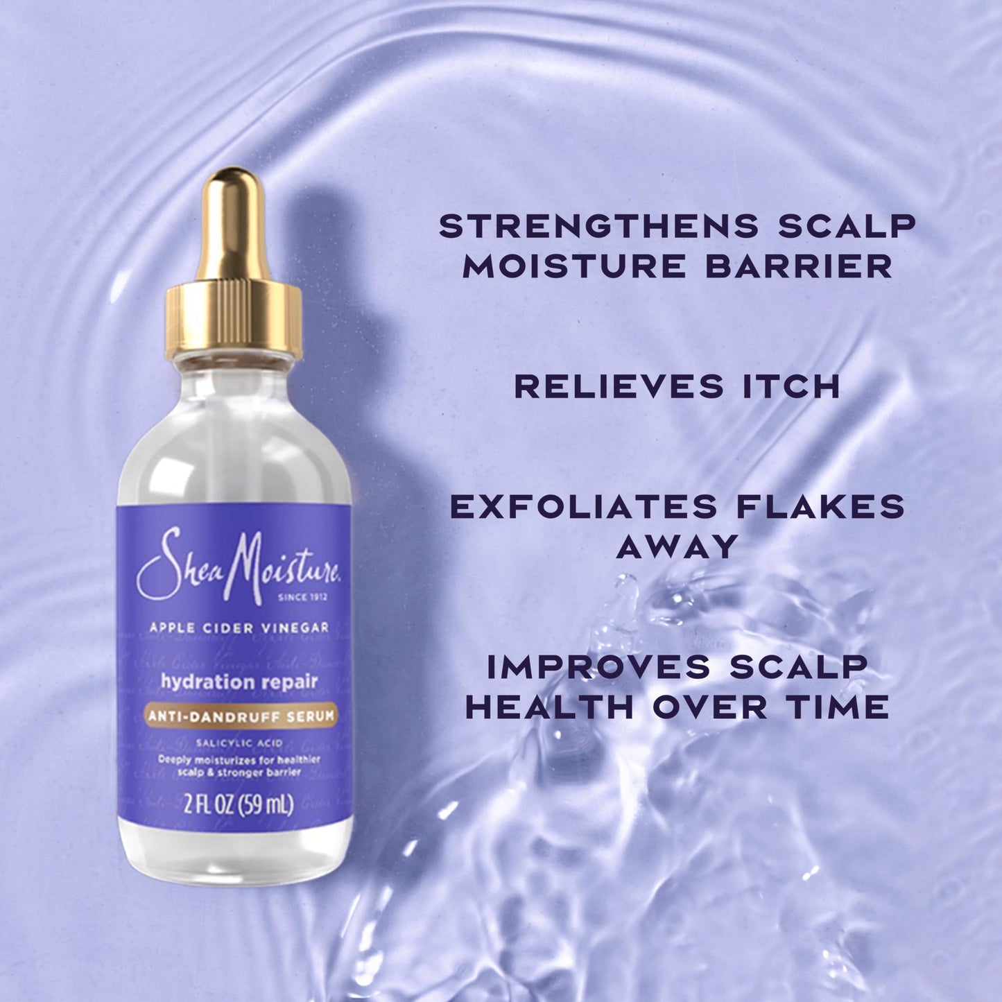 SheaMoisture Dandruff Treatment Scalp Repair Technology & Hydrate Serum with Salicylic Acid, Deeply Hydrates to Reduce Flakes & Itch, 2 fl oz