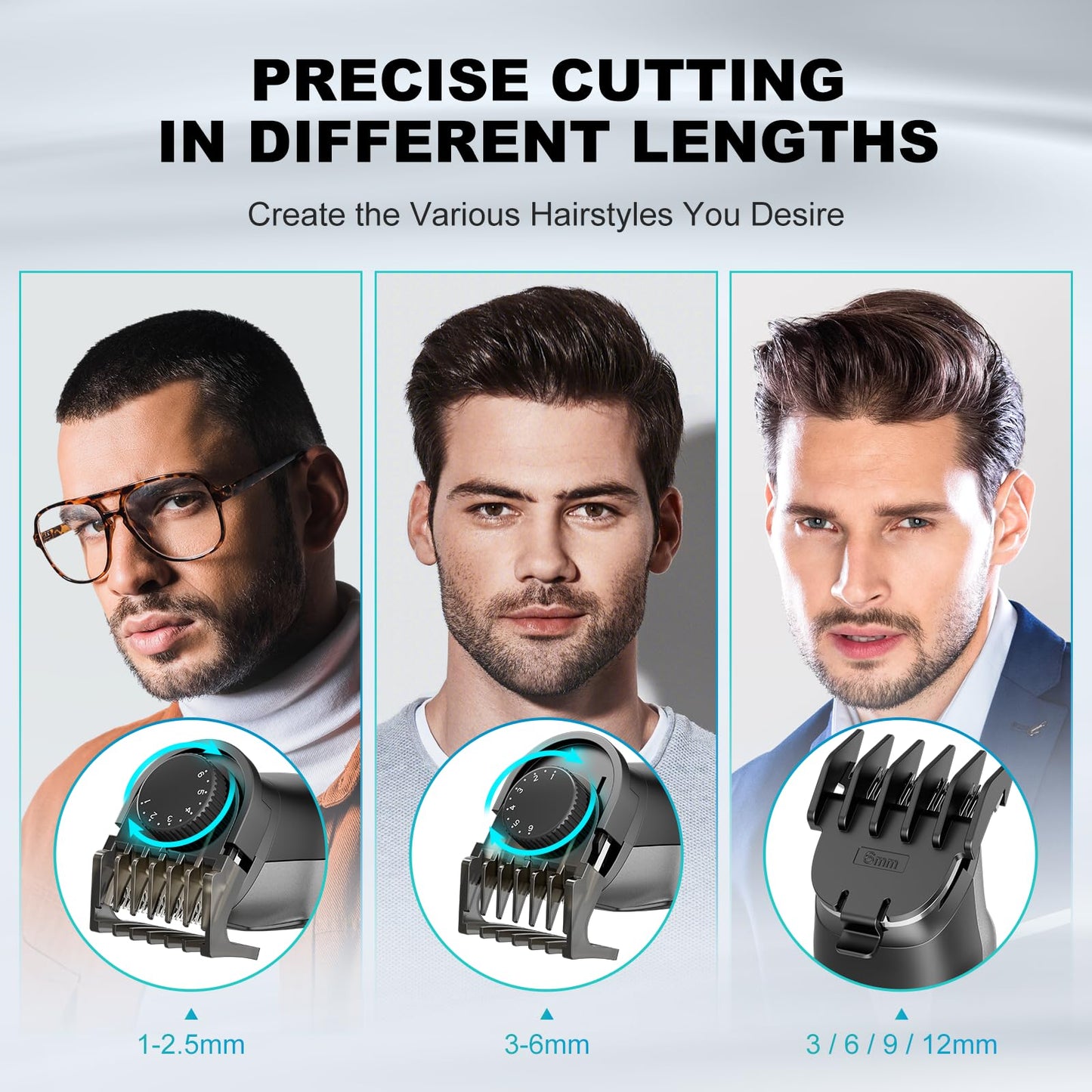 kensen Beard Trimmer for Men - 14 in 1 Professional Mens Grooming Kits, Dual Speed Electric Shaver and Hair Clipper for Beard Head Body Face Nose Ear Mustache Trimmer IPX7 Level LED Display 210 Min