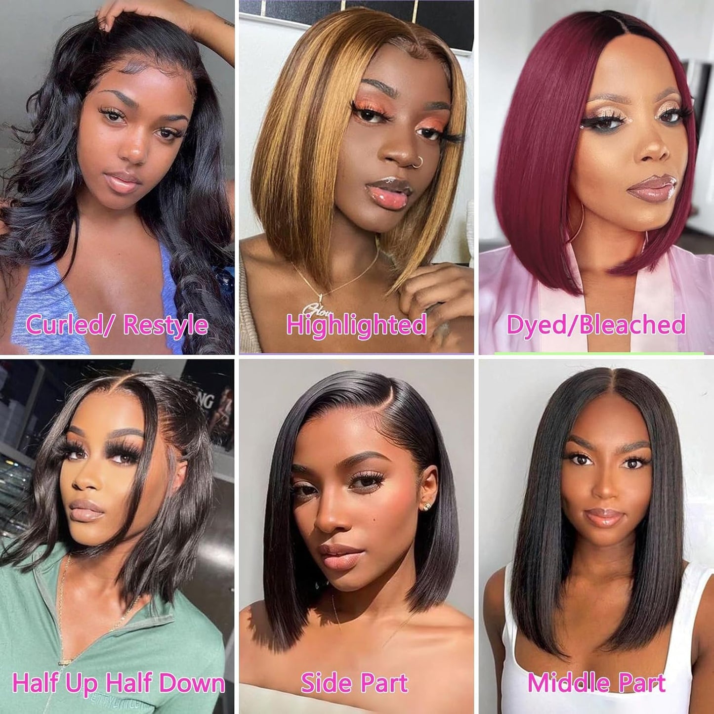 OPNGF Straight Bob Wig Human Hair Glueless 13x4 Lace Front Wigs For Women Pre Plucked HD Short Bob Wig Human Hair 13x4 Frontal Lace Wig With Baby Hair 180% Density 16 Inch