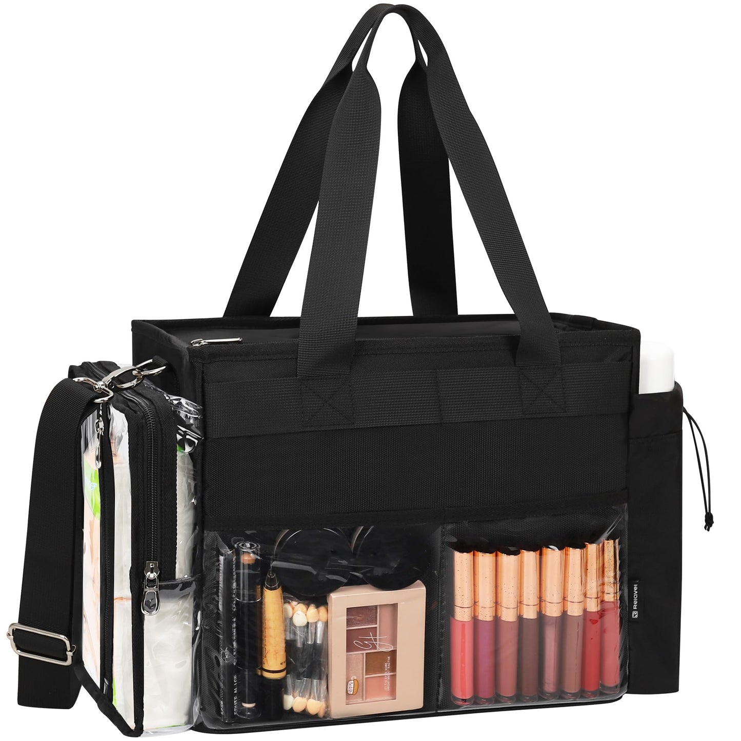 TANTO Extra Large Makeup Bag, Makeup Artist Kit Bag with Divider Professional Cosmetic Bag Organizer Hair Stylist Organizer Bag Mobile Pro Makeup Storage Case Duffle Tote Bag for Makeup Beauty Lover