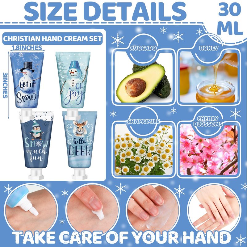 Dansib 36 Winter Hand Cream Bulk Winter Holiday Hand Lotion Party Gifts for Women Moisturizing Cracked Care Scented Lotion 1.1 Fl oz Travel Size Dry Skin Xmas Stocking Stuffers Men Coworkers