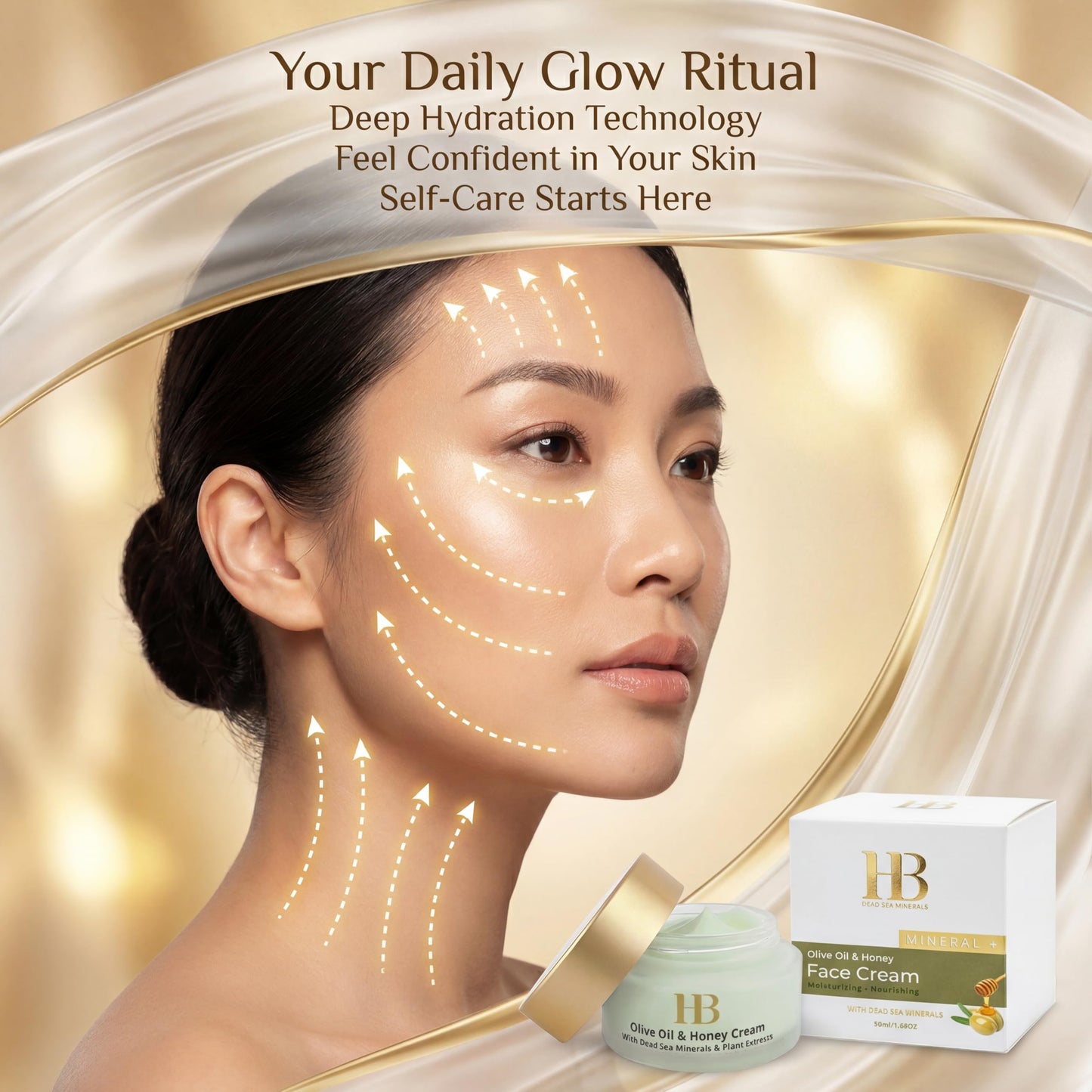 H&B Dead Sea Olive Oil & Honey Moisturizing Cream SPF 20 - Face & Body Sunscreen with Natural Oils & Minerals for Soft Smooth Hydrated Skin Care