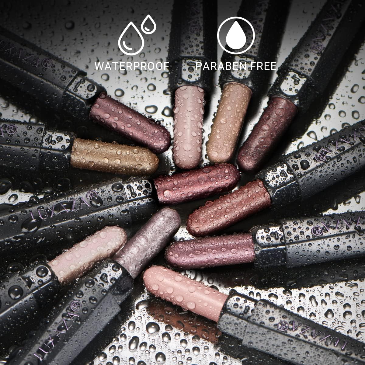 LUXAZA 10PCS Eyeshadow Stick,Shimmer And Neutral Champagne Pink Metallic Eye Shadow sticks,Cream Eyeshadow Pencil Crayon with Smudge-proof & Waterproof,Eye Brightener Stick