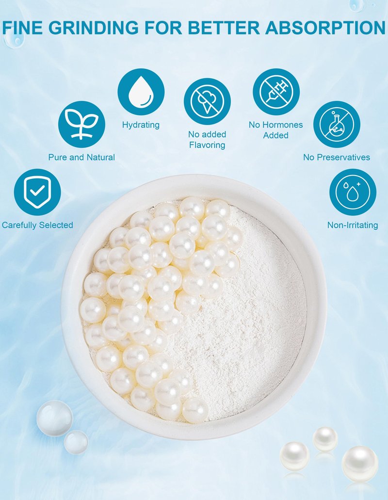 Jutqut 2PCS Freshwater Pearl Powder Organic, 100% Natural Pearl Powder, DIY Skincare —DIY Antioxidant, Deep Cleansing, Pore-Shrinking, Anti-Aging Mask