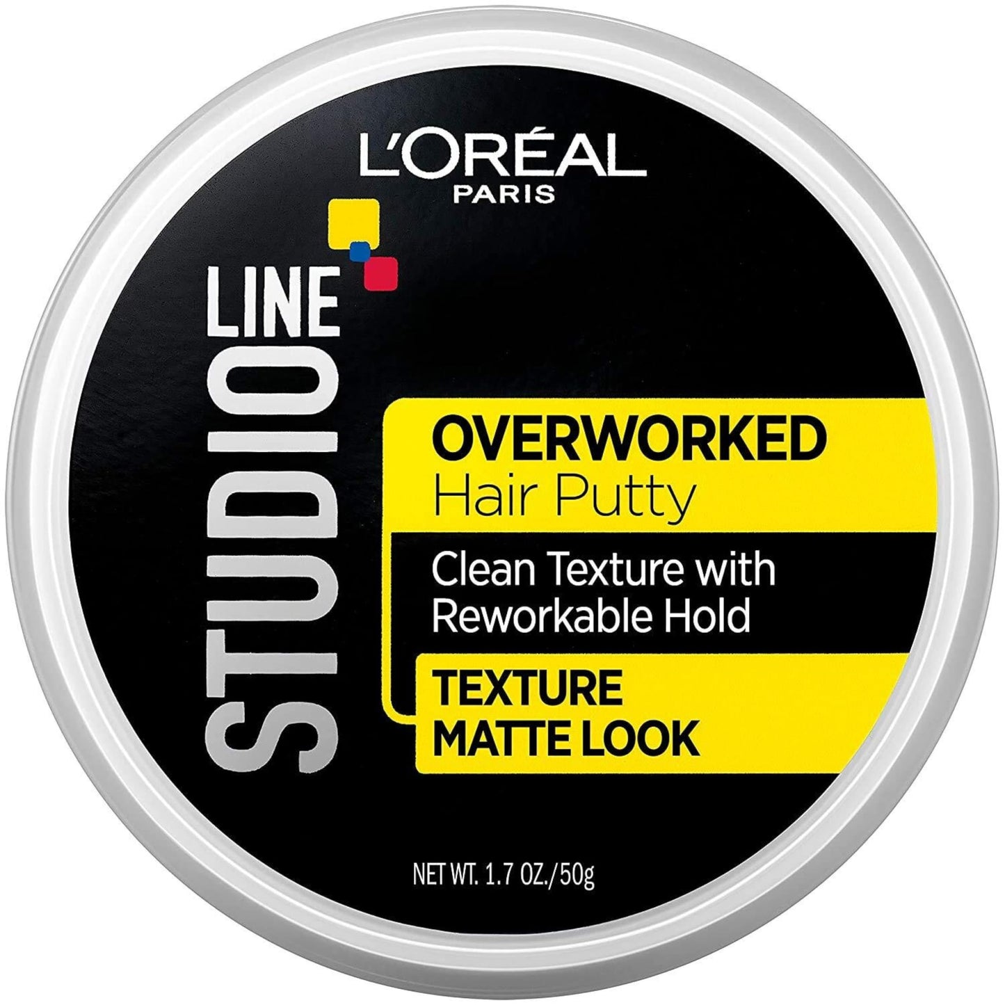 L'Oreal Paris Studio Line Overworked Hair Putty, 1.7 Ounce (Pack of 5)