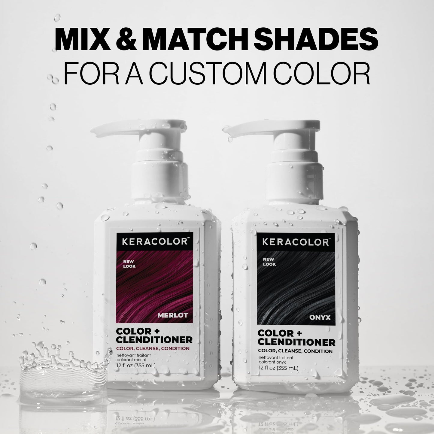 Keracolor Color + Clenditioner 3-in-1 Color-Depositing Conditioner, Gently Cleanses & Conditions, Semi-Permanent Merlot Hair Color, 12 Fl Oz