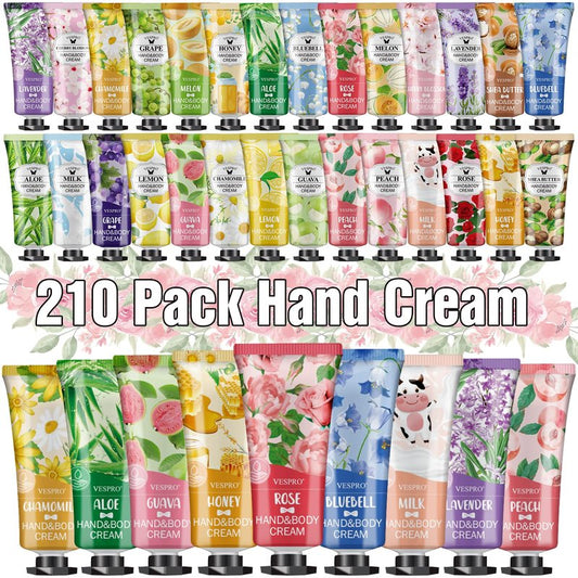 VESPRO 210 Pack Moisturizing Hand Cream Gifts Set, Thank You Gifts, Hand Lotion Travel Size for Dry Cracked Hands, Bulk Hand Lotion for Teacher Gifts, Wedding Favors, Bridesmaid Gifts, Small Gifts