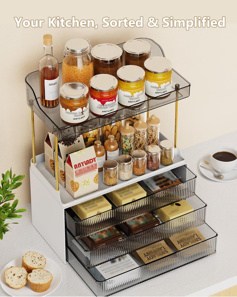 Anylady Bathroom Organizers and Storage, Makeup Organizer (Sturdy Durable Attractive), Ideal for Vanity, Countertop, Counter, Perfume, Skincare, Cabinet, Cosmetic, Dresser Organizer (white)