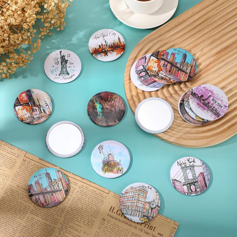 New York Souvenirs - 36-Piece City Cosmetic Bag Set | Makeup Mirrors & Gifts for Friends & Sisters